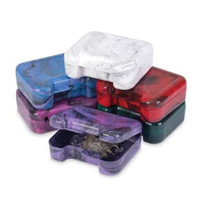 Practicon Paradise Cosmic Retainer Cases, Dark Assorted Swirled Colors, Vented Snap-Close, 24/Bag, 7145311 thumbnail 7