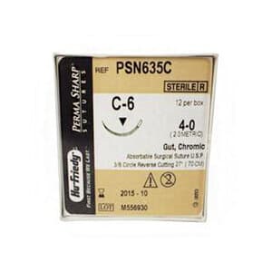Hu-Friedy Perma Sharp Chromic Gut Suture, 5-0, 27", C-6 Reverse Cutting 3/8 Circle Needle, 12/Box, PSN634C thumbnail 10