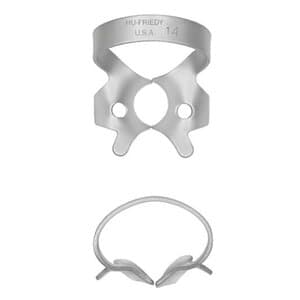 Hu-Friedy Satin Steel Rubber Dam Clamp, #14 Winged, Molars, RDCM14 thumbnail 7