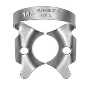 Hu-Friedy Satin Steel Rubber Dam Clamp, #14A, Winged, Molars, 1/Pk, RDCM14A thumbnail 7