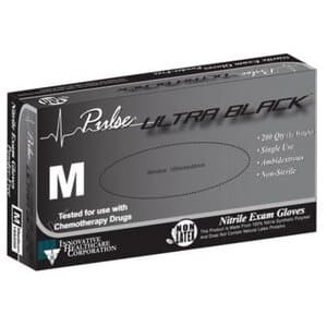 Pulse Ultra Black Nitrile Examination Gloves, Powder Free, Non-Sterile, Medium, 200/Box - Gloves Exam Medium Black Nitri - Image 1