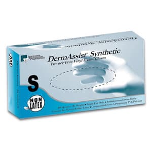 DermAssist™ Synthetic Powder Free Exam Gloves, Small, Clear, 100/Box, 161100 thumbnail 3