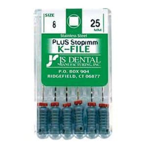 JS Dental K-File Plus with Stops, Size 08, 25 mm, Stainless Steel, 6/Box thumbnail 4