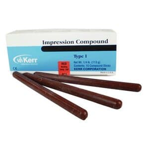 Kerr Impression Compound Sticks, Red, Type 3 High Fusing, 15 Sticks per Box, 1/4 lb (113 g), 00432 thumbnail 6