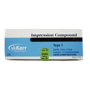 Kerr Impression Compound Sticks, Green, Low Fusing (122-124°F), 1/4 lb, 15/Box, #00444 thumbnail 14