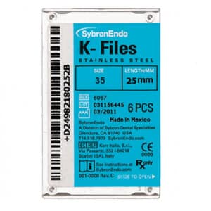 SybronEndo K-Files Stainless Steel 25mm #35 (Green), 6/Box, 06067 thumbnail 16