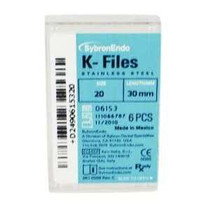 Kerr K-Files Stainless Steel Endodontic Hand Files, 30mm, Size #20, Yellow, 6/Box, 06153 thumbnail 16