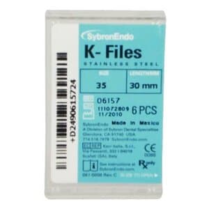 Kerr K-Files Stainless Steel Endodontic Hand Files, 30mm, Size #35, Green, 6/Box, 06157 thumbnail 15