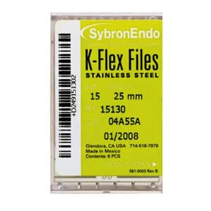 Kerr K-Flex Endodontic Files, #15, 25mm, Stainless Steel, White, 6/Pack, 15130 thumbnail 17