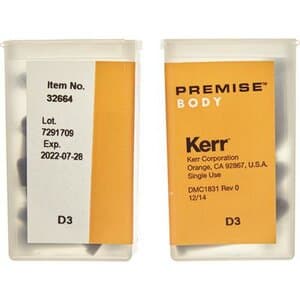 Kerr Premise Universal Nanofilled Composite, Unidose Refill, Body Shade D3, 0.2 g per Tip, 20 Tips/Box, #32664 thumbnail 12
