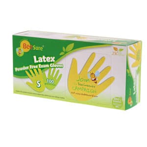BeeSure Latex Exam Gloves, Powder-Free, Non-Sterile, Small, White, 100/Box, BE2816 thumbnail 11