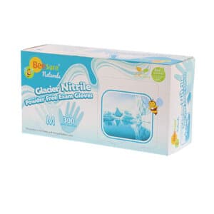 BeeSure Naturals Glacier Nitrile Examination Gloves, Powder-Free, Non-Sterile, Medium, Glacier Blue, Textured Fingertips, 300/Box, BE2927 thumbnail 12