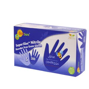 BeeSure SuperSlim Nitrile Examination Gloves, Powder-Free, Non-Sterile, Small, Cobalt Blue, 300/Box, BE1146 thumbnail 12