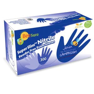 BeeSure SuperSlim Nitrile Examination Gloves, Powder-Free, Non-Sterile, Large, Cobalt Blue, 300/Box, BE1148 thumbnail 12
