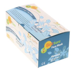 BeeSure Floral Earloop Face Mask, ASTM Level 3, Plumeria Blue, 50/Box, BE2310 thumbnail 9