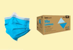 BeeSure Vibe Procedure Face Mask, ASTM Level 3, Luminous Blue, 50/Box, BE2500 thumbnail 20