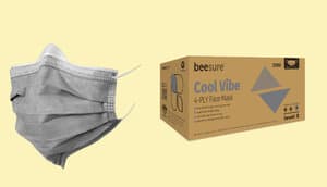 BeeSure Vibe Earloop Face Mask, ASTM Level 3, Cool Gray, 50/Box, BE2590 thumbnail 17