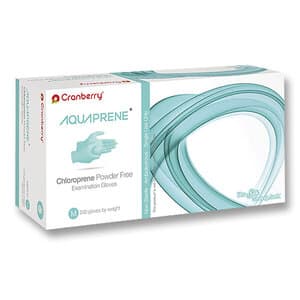 Cranberry AquaPrene Chloroprene Exam Gloves, Powder-Free, Non-Sterile, Medium, Aqua Blue, 200/Box, CR3027 thumbnail 8