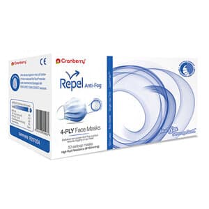 Cranberry Repel 4-Ply Anti-Fog Earloop Face Mask, ASTM Level 3, Sapphire, 50/Box, R2970SA thumbnail 19