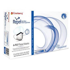 Cranberry Repel 4-Ply Anti-Glare Wide-Angle Shield Earloop Face Mask, ASTM Level 3, Silver, 25/Box, R2980SI thumbnail 12
