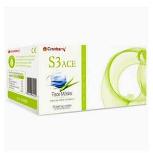 Cranberry S3 ACE Level 3 Earloop Face Mask, Blue, 50/Box, S3080B thumbnail 10