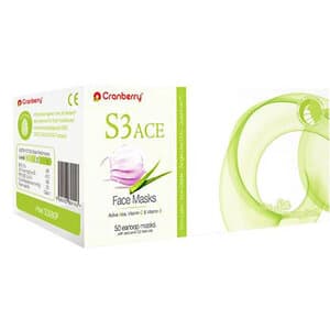 Cranberry S3 ACE Level 3 Earloop Face Mask, White, 50/Box, S3080W thumbnail 8