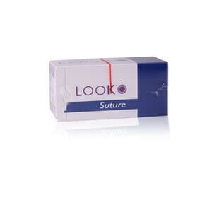 LOOK Sharpoint 3-0 Nylon Monofilament Suture, Black, 18", C-7 3/8 Circle, 12/Bx - 3/0 Nylon Suture, Black Mono, 18", C7, 12/bx - Image 1