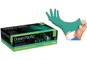 Ocean Pacific® NeoNatural™ Polychloroprene Exam Gloves, Powder Free, Latex Free, Non-Sterile, Large, Emerald Green, 100/Box, 1228-D thumbnail 10