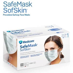 SafeMask SofSkin Procedure Earloop Face Masks, ASTM Level 1, White, 50/Box, 2080 thumbnail 16