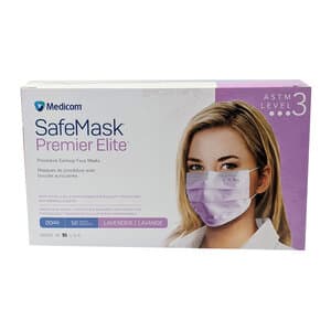 SafeMask Premier Elite Procedure Face Mask, ASTM Level 3, Earloop, Lavender, 50/Box, 2044 thumbnail 16
