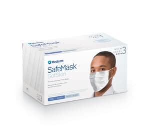 Medicom SafeMask SofSkin Earloop Face Mask, ASTM Level 3, White, 50/Box, 2086 thumbnail 20