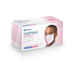Medicom SafeMask SofSkin Earloop Face Mask, ASTM Level 3, Pink, 50/Box, 2088 thumbnail 16
