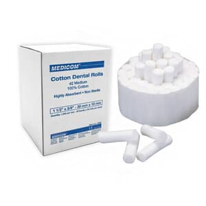 Medicom DisTech Plain Wrapped Cotton Rolls, Non-Sterile, #2 Medium, 1-1/2" x 3/8", 2000/Box, 3554 thumbnail 9