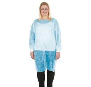 Medicom SafeBasics Non-Surgical Isolation Gown, Regular, Blue, Latex-Free, 10/Bag thumbnail 2