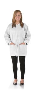 SafeWear Hipster Jacket, Small, White Frost, 45 g/m2 SMS, AAMI Level 2, 12/Pk, 8105-A thumbnail 13