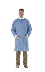 Medicom SafeWear High Performance Lab Coat, Deep Blue, Medium, 12/Pack, 8107-B thumbnail 14