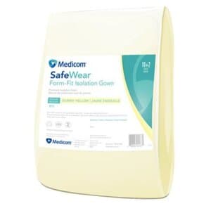 SafeWear Form-Fit Disposable Isolation Gown, Extra Large, Sunny Yellow, 12/Pk, 8113-D thumbnail 10