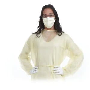 SafeWear Form-Fit Disposable Isolation Gown, Regular, Sunny Yellow, 25 g/m² PP, Latex-Free, Non-Sterile, 12/Pk, 8113 thumbnail 13