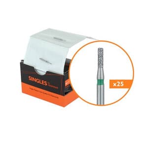 Meisinger FG Single-Use Diamonds, Flat End Cylinder, Coarse, #0712C, 1.2mm Diameter, 4.0mm Length, Green Ring, 25/Pk thumbnail 12