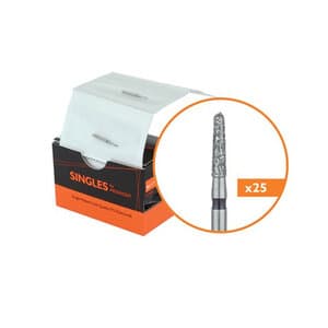Meisinger 1116.6CS Diamond Round End Taper Bur, 1.6mm, X-Coarse, Short Shank, 25/Pk - 1116.6CS DIAM DISP Round End T - Image 1