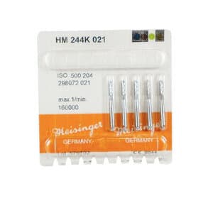 Meisinger HM244K-021 Tungsten Carbide Trimming & Finishing Bur, Right-Angle, Beveled Cone, 2.1 mm, 12 Flutes, 5/Pkg thumbnail 2
