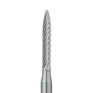 Meisinger Tungsten Carbide Trimming and Finishing Bur, Friction Grip, Flame Shape, 1.2 mm Head, Fine (8-12 Flutes), 5/Pk, HM48L-012-FG thumbnail 6