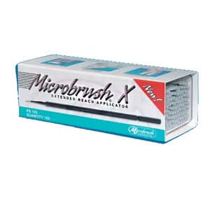 Microbrush X Extended Reach Applicator Refill, Black, Thin Tip, 100/Pk - Microbrush X Refill (100) Extended Reach - Image 1