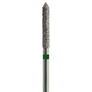 NeoDiamond® Disposable Diamond Bur, FG, Coarse Grit, Beveled Cylinder, #886 (1812.10C), 1.2 mm Diameter, 10.0 mm Length, Green Ring, 25/Pkg thumbnail 3