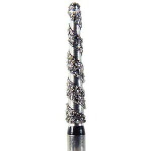 NeoDiamond NeoSpiral Disposable Diamond Bur, FG, Coarse, Green Ring, Round End Taper, 1.6 mm Diameter, 10.0 mm Length, 25/Pkg, 8116.10C thumbnail 3