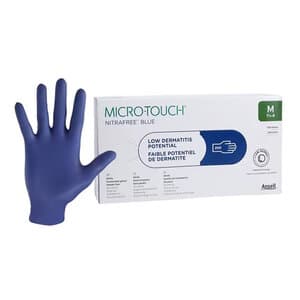Micro-Touch® Nitrafree™ Nitrile Exam Gloves, Powder Free, Non-Sterile, Medium (7.5-8), Berry Blue, 200/Box, 313028080 thumbnail 9
