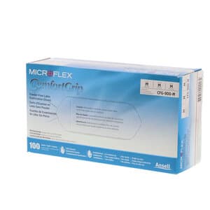 Microflex ComfortGrip CFG-900 Latex Exam Gloves, Powder-Free, Textured, Medium, Natural, 100/Box, CFG-900-M thumbnail 12