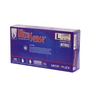 MICROFLEX UltraSense US-220 Nitrile Exam Gloves, Powder-Free, Non-Sterile, Textured Fingertips, Large, Blue, 100/Box thumbnail 11