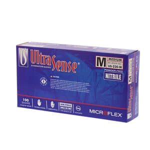MICROFLEX UltraSense US-220 Nitrile Exam Gloves, Powder-Free, Textured Fingertips, Non-Sterile, Medium, Royal Blue, 100/Box, US-220-M thumbnail 11