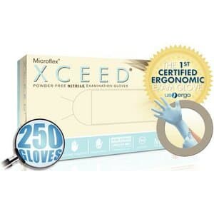 Microflex Xceed Nitrile Exam Gloves, Powder-Free, Non-Sterile, X-Large, Blue, 250/Box - MICROFLEX&nbsp;Xceed Nitrile Exam Gloves - Image 1